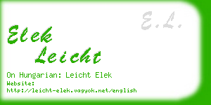 elek leicht business card